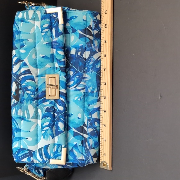 Think Royln #Lifeonthefly Blue Botanical Puffer  Crossbody Bag - Picture 9 of 11